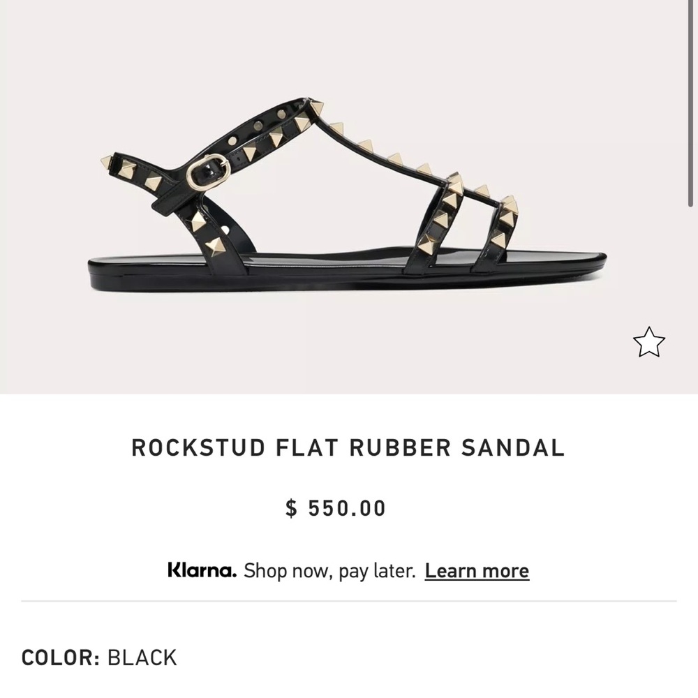 VALENTINO ROCKSTUD FLAT RUBBER SANDAL
